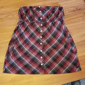 O'Neill Plaid Tubetop w/ Pockets!!